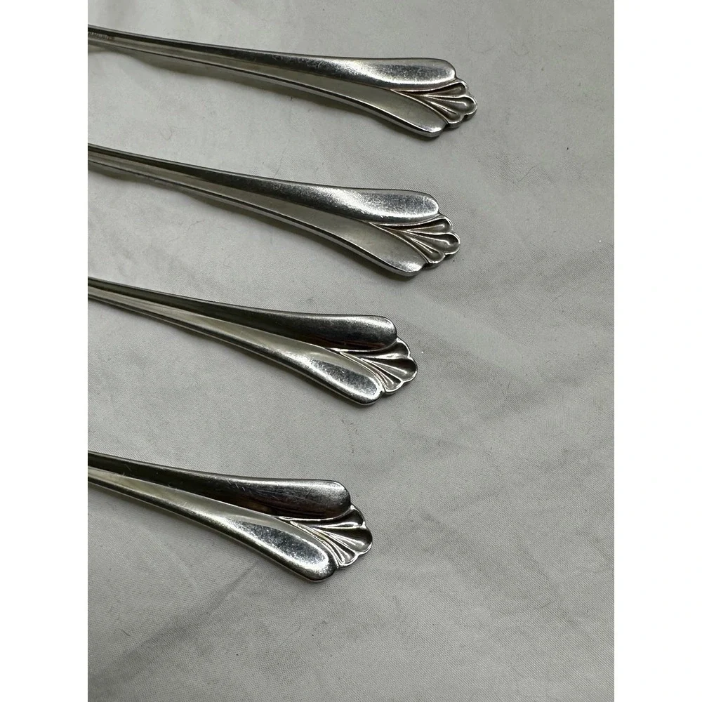 Oneida Royal Flute Stainless Flatware Silverware Teaspoons Salad Forks 4 Pc